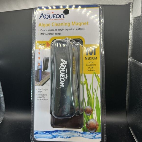 Aqueon Cleaning Magnet Weighted Scrubber Glass‎ Acrylic Aquarium Medium New - Picture 1 of 2